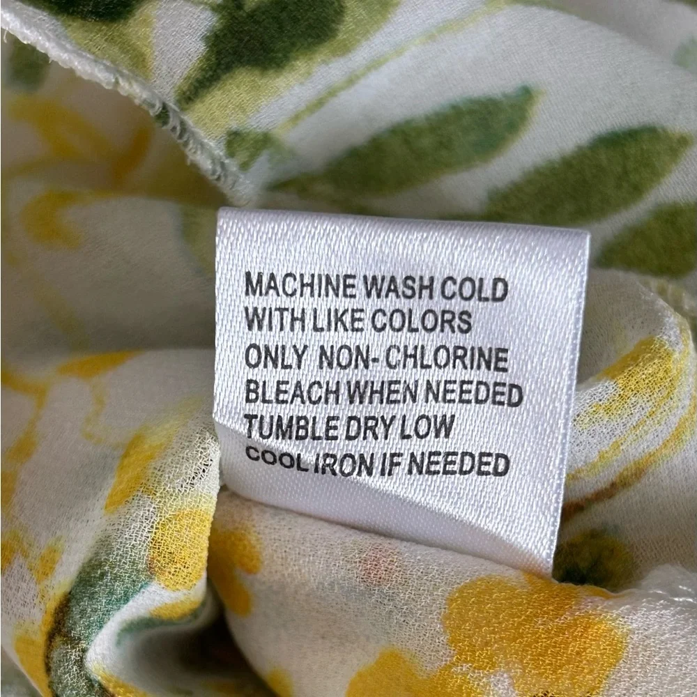 Serengeti Tiered Botanical Blouse Top Flyaway Front Asymmetric Layers Size M - Picture 8 of 11